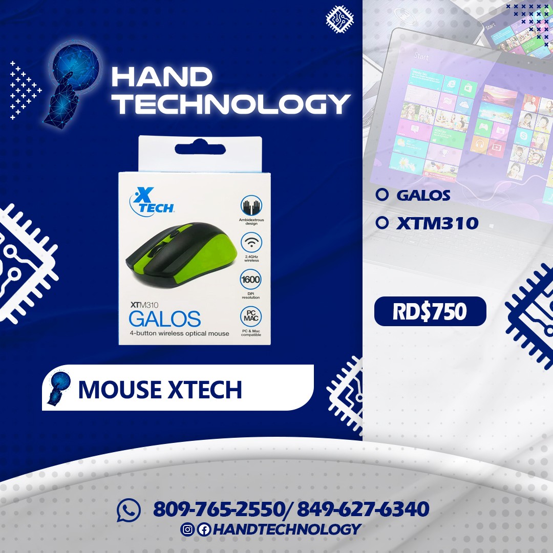computadoras y laptops - Mouse XTech Galos Wireless optical mouse XTM-310BK