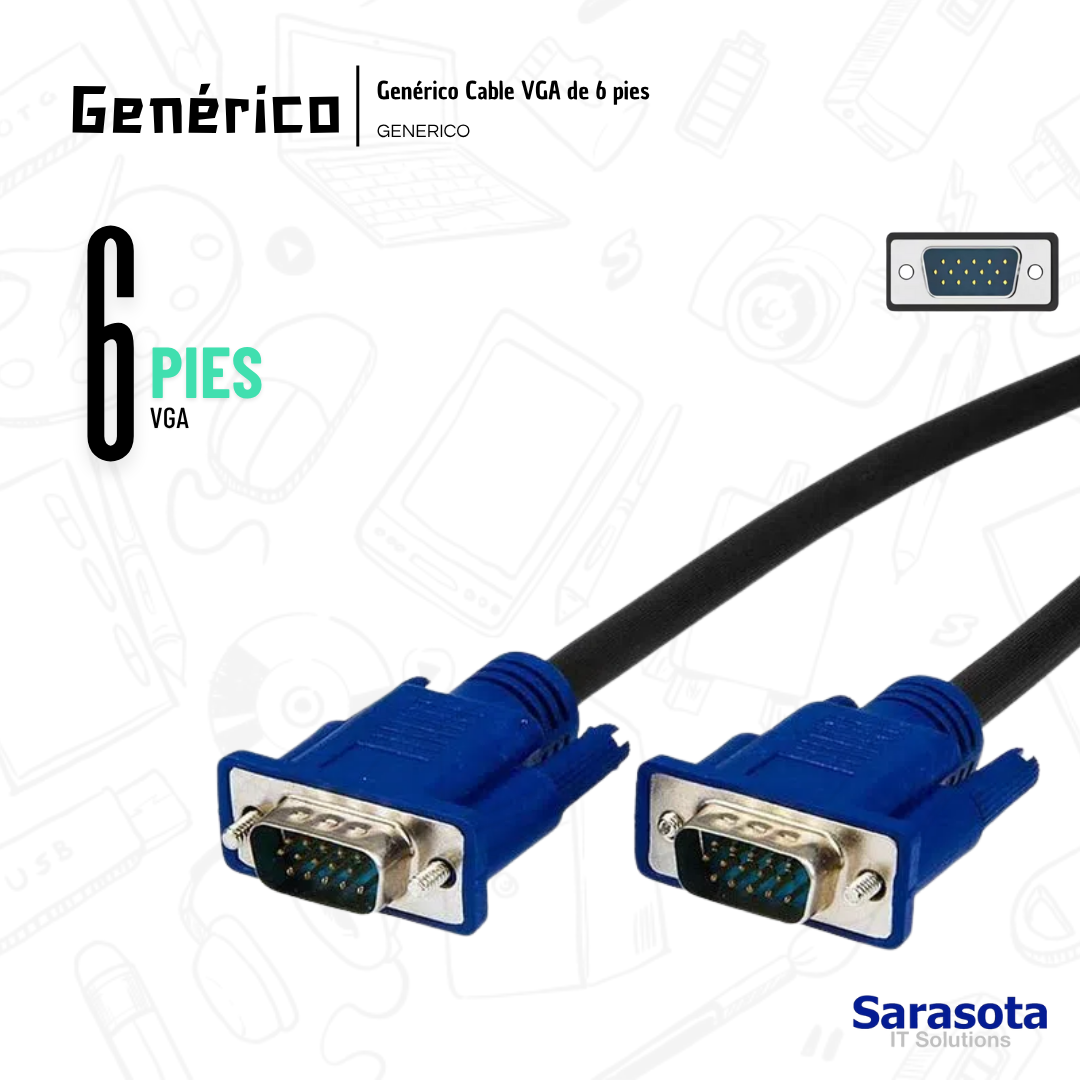 accesorios para electronica - Genérico Cable VGA de 6 pies 1