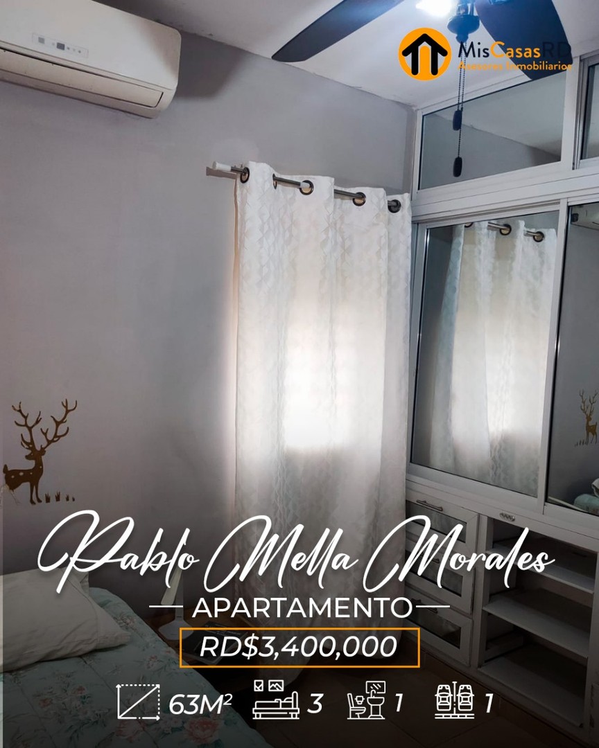 apartamentos - Apto. Pablo Mella Morales cerca de Plaza con todo 0