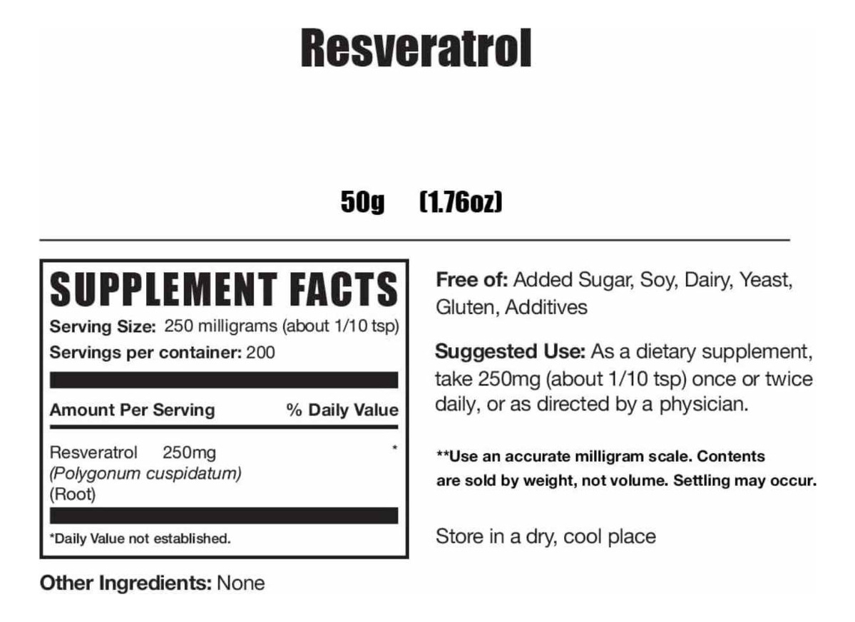 Salud y Equipamiento Médico - Resveratrol 50g Bulk supplements 1