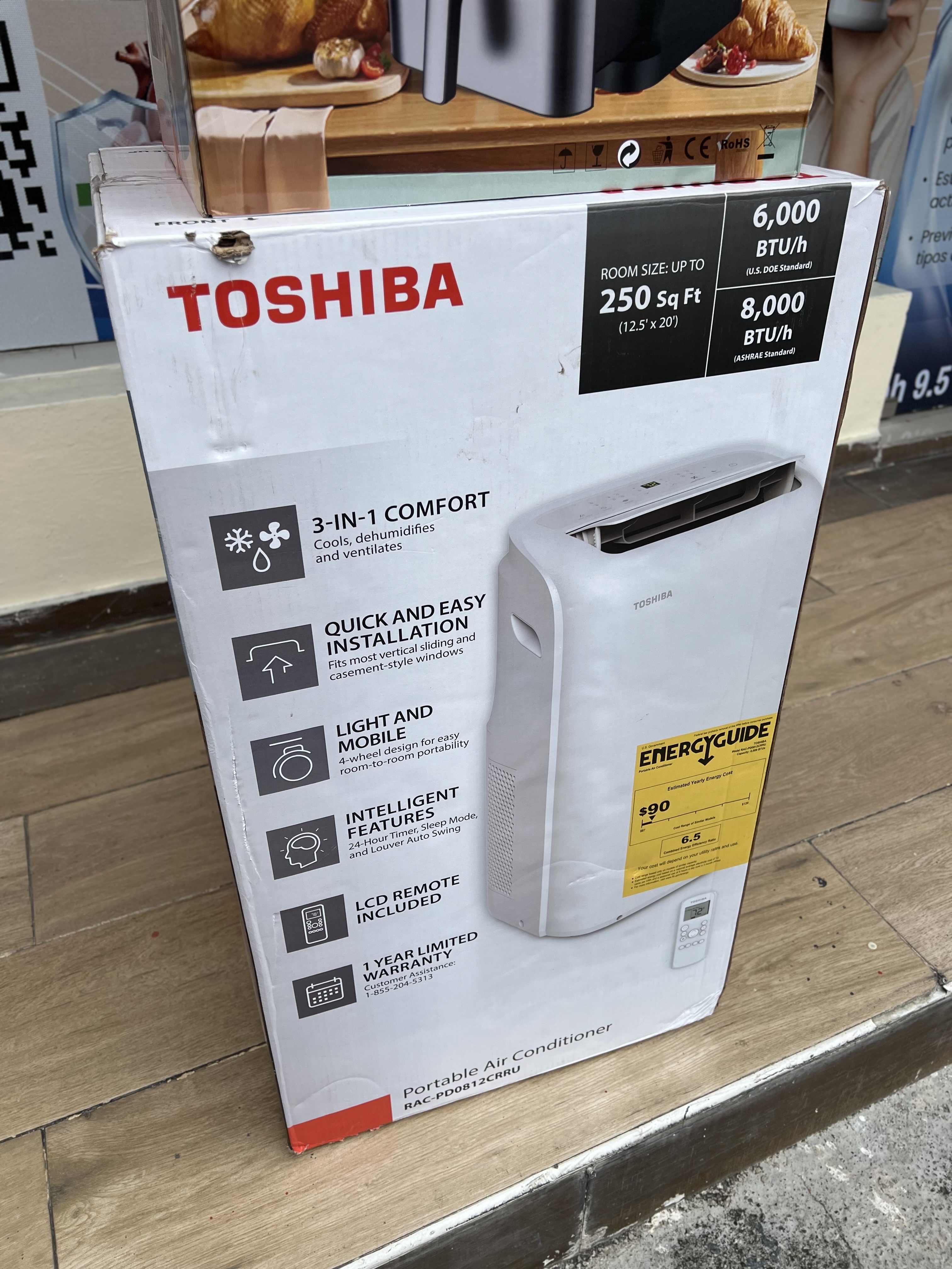 electrodomesticos - aire acondicionado portátil Toshiba 8 mil Btu 110 voltios con control remoto