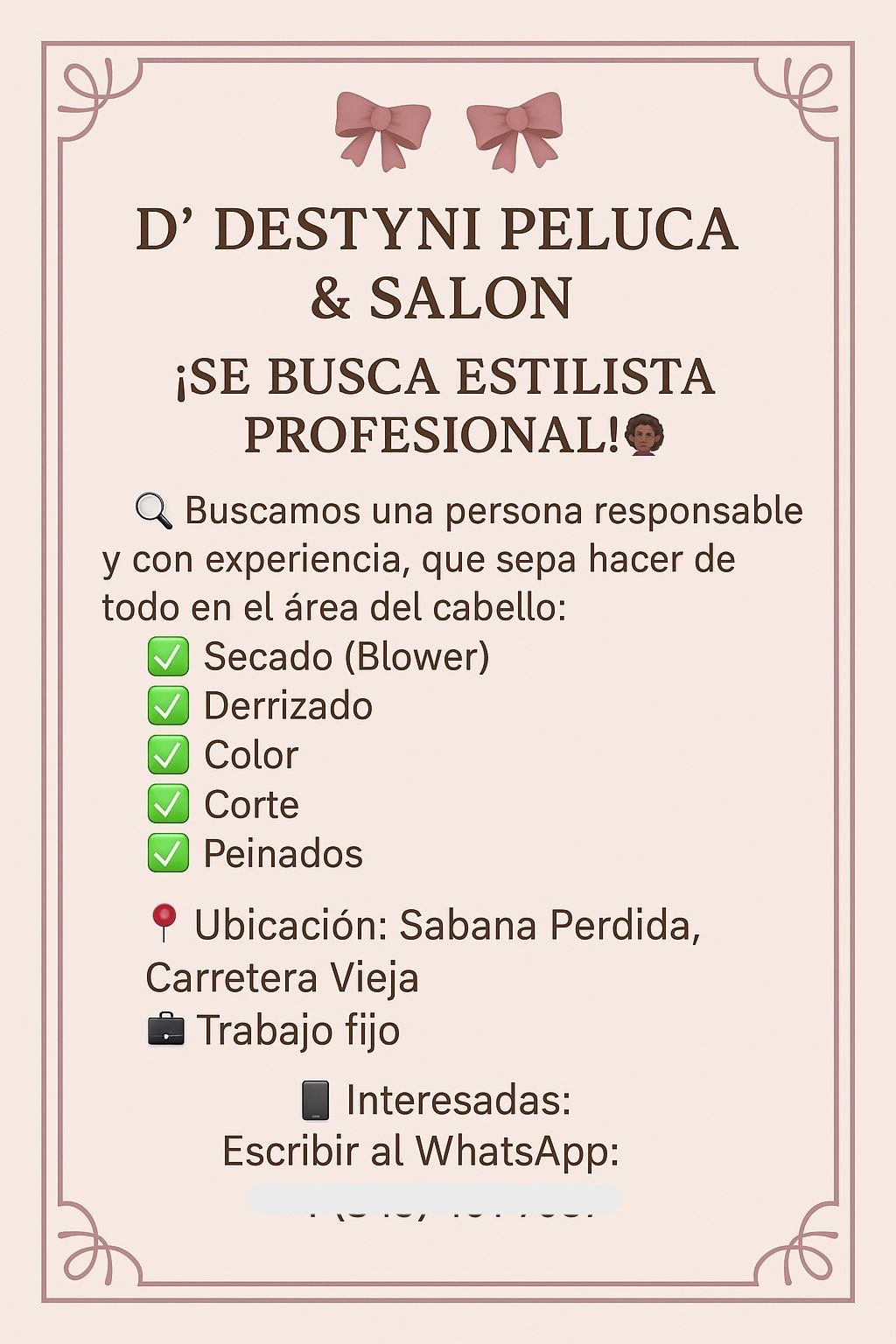 empleos disponibles - Oportunidad para estilista en Sabana Perdida, pago fijo + % 0