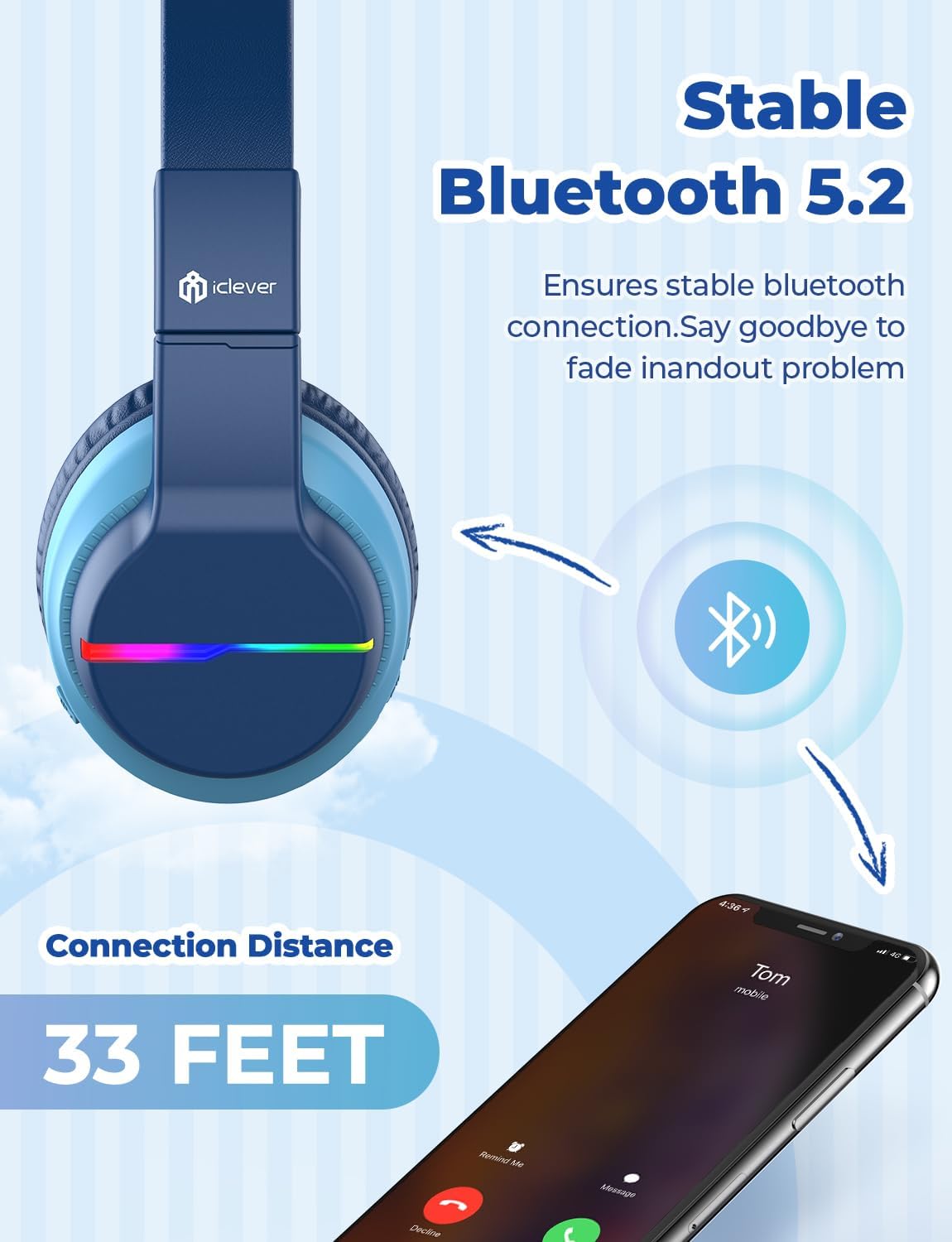 camaras y audio - iClever BTH12 - Auriculares Bluetooth para niños 7