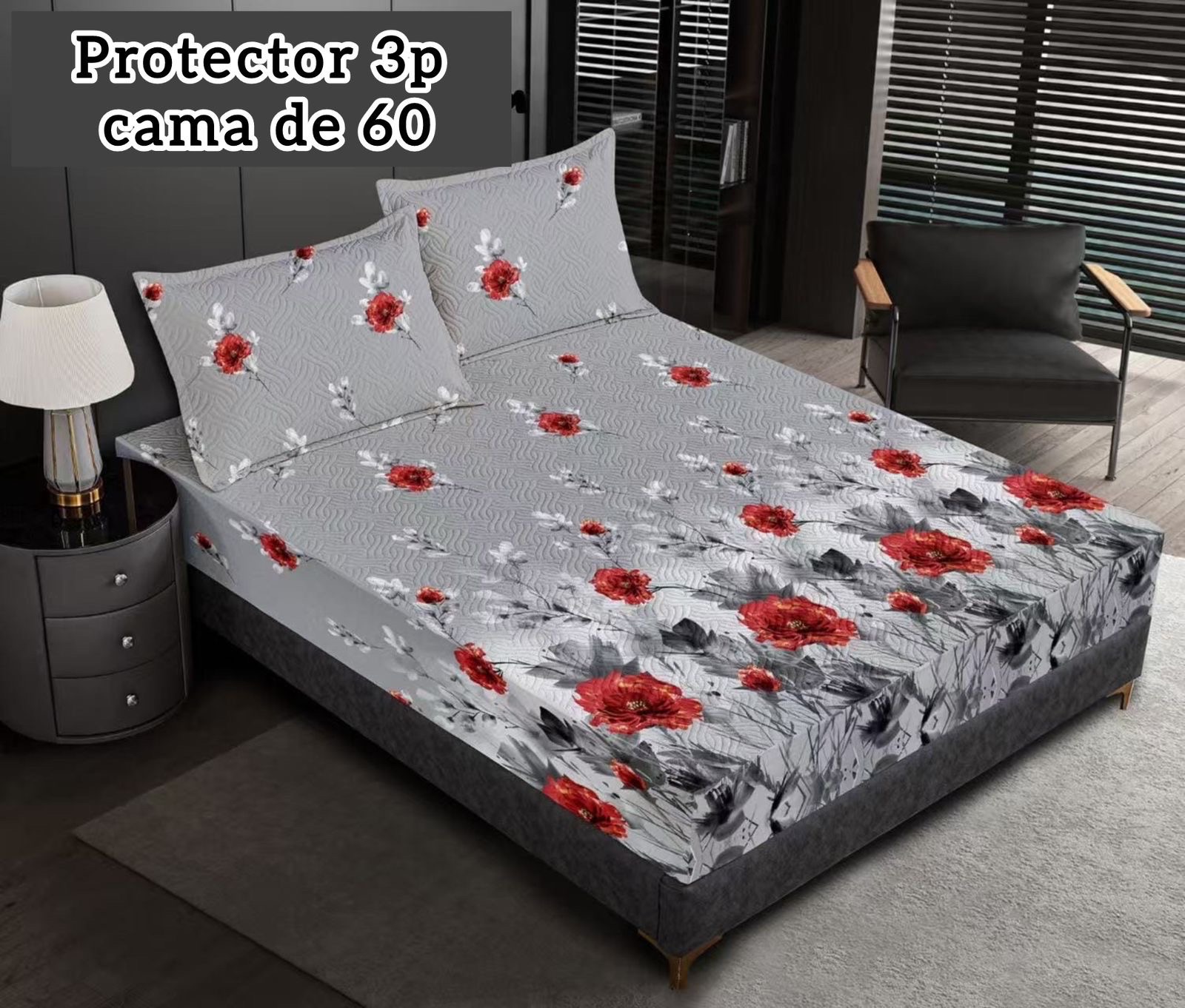 decoración y accesorios - protector impermeable 
3 piezas 
para cama de 60 
 8