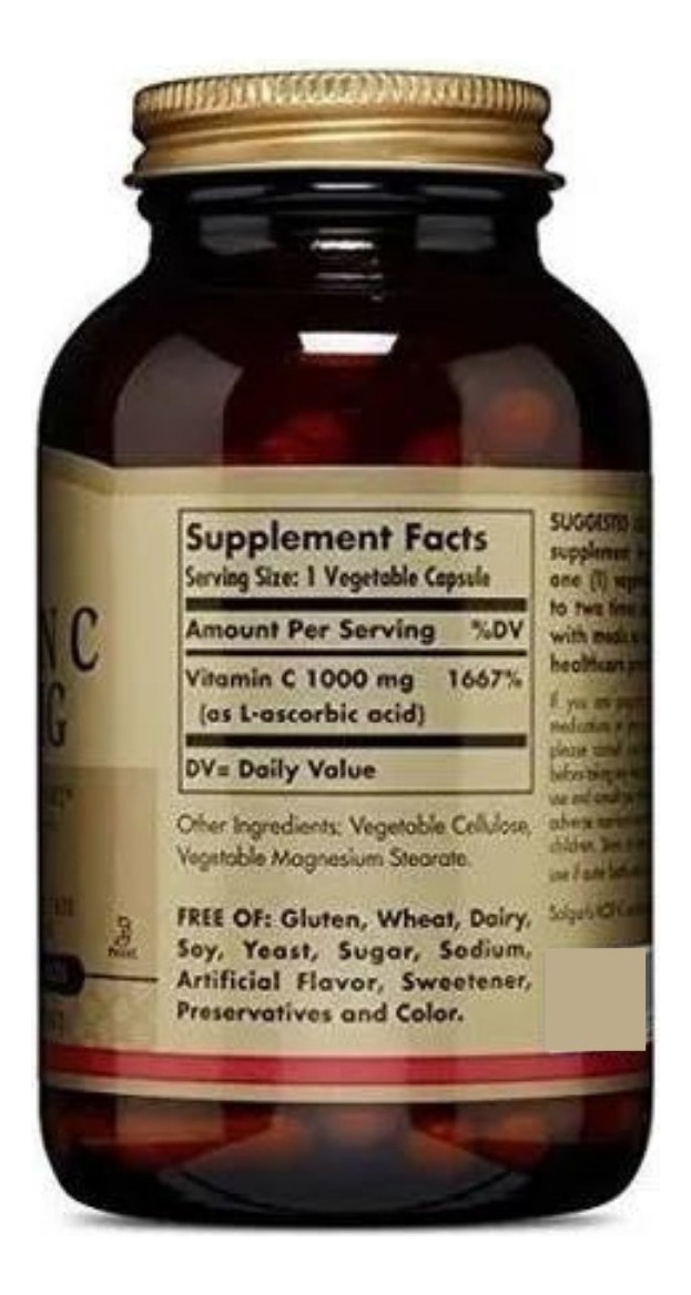 Salud y Equipamiento Médico - Vitamina C Solgar 100 Capsulas 1