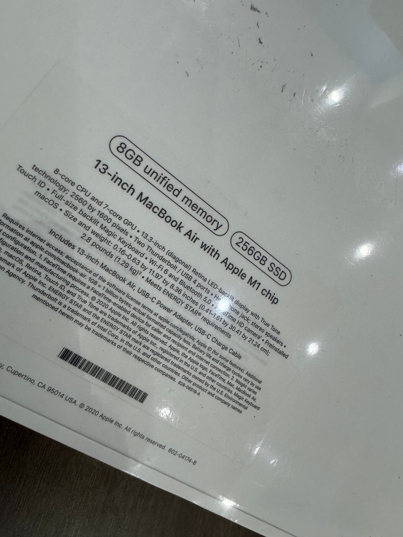 computadoras y laptops - MacBook Air 2020 M1 Apple chip |256GB SSD |8GB RAM Nuevos Sellados RD$ 49,999 NE 2