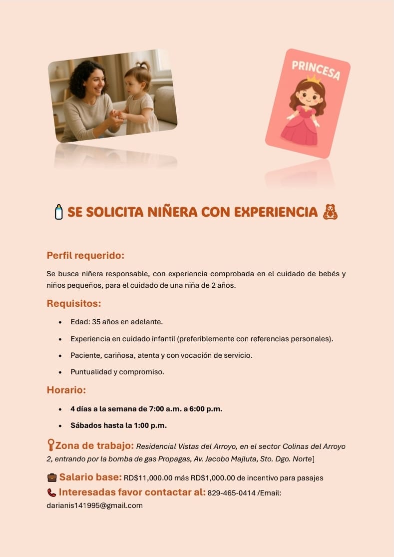 empleos disponibles - Se solicita niñera 0