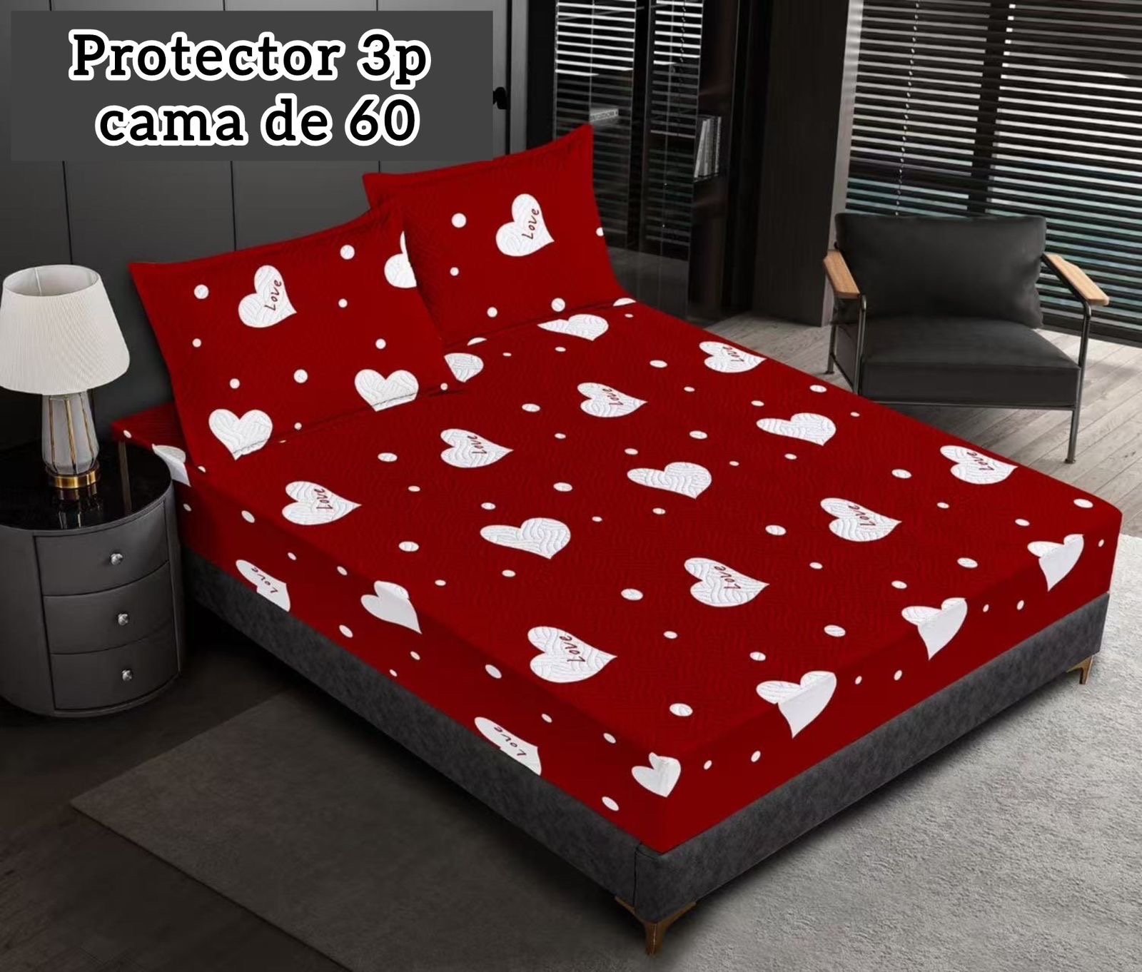 decoración y accesorios - protector impermeable 
3 piezas 
para cama de 60 
 9