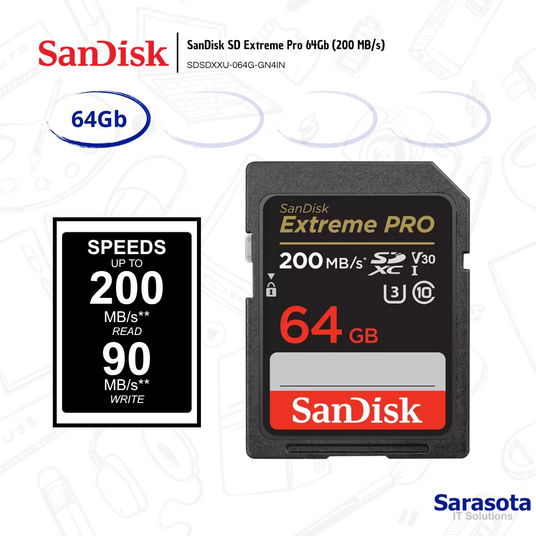 accesorios para electronica - Memoria SD 64Gb SanDisk Extreme Pro (200 MB/s) 1