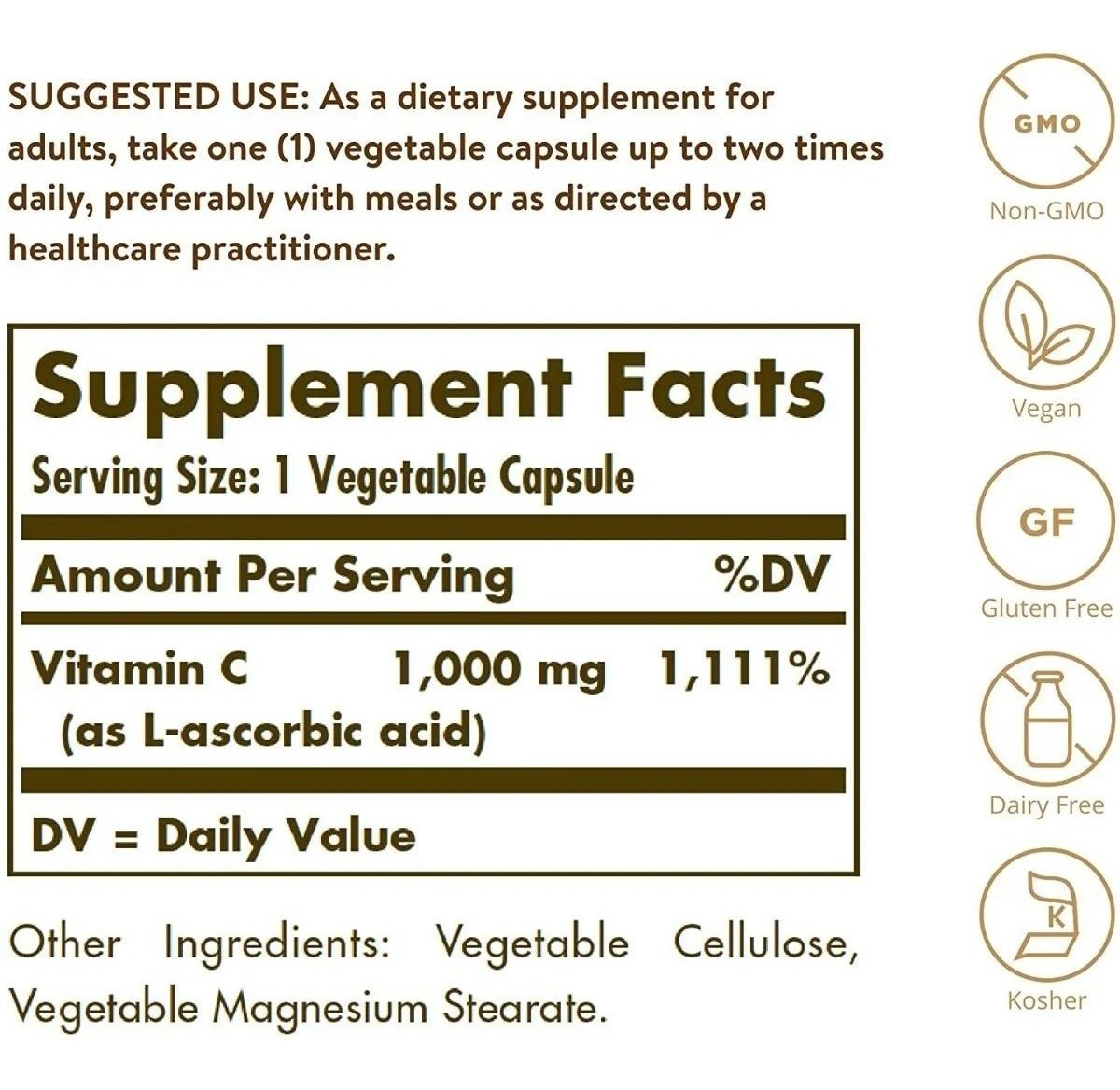Salud y Equipamiento Médico - Vitamina C Solgar 100 Capsulas 2
