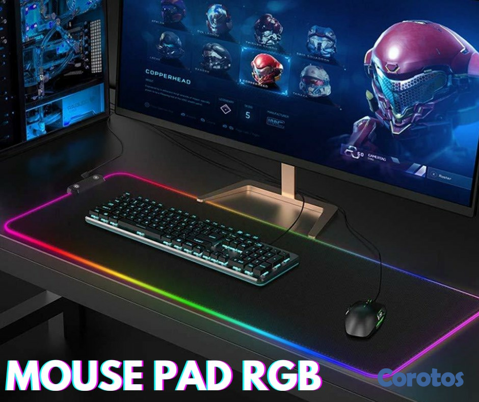 accesorios para electronica - Mousepad Gaming HY-001 RGB de escritorio para Teclado y mouse, Goma Impermeable  1