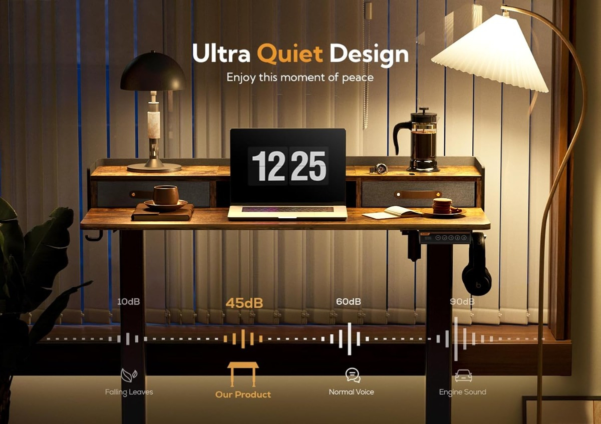 muebles y colchones - Claiks Escritorio De Pie Electrico Con Cajones 48 Pulgada 7