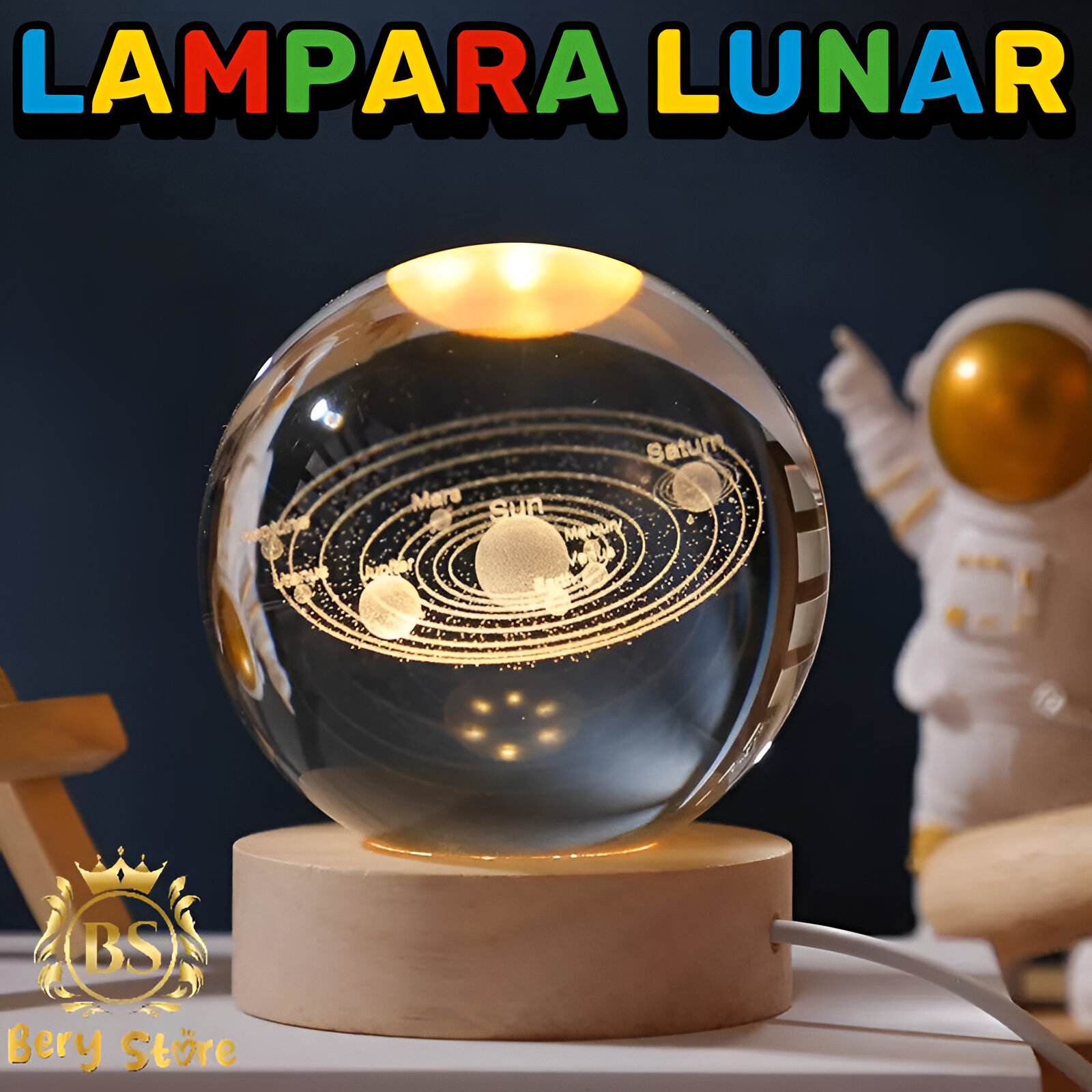 decoración y accesorios - 🎀 LÁMPARA DE LUNA | LÁMPARA LUNAR | LÁMPARA DE CRISTAL DE LA GALAXIA | ESFERA | 0