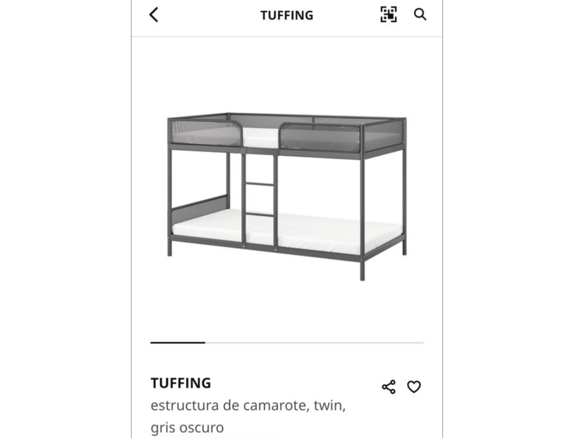muebles y colchones - Cama Tuffing de una litera de IKEA 0