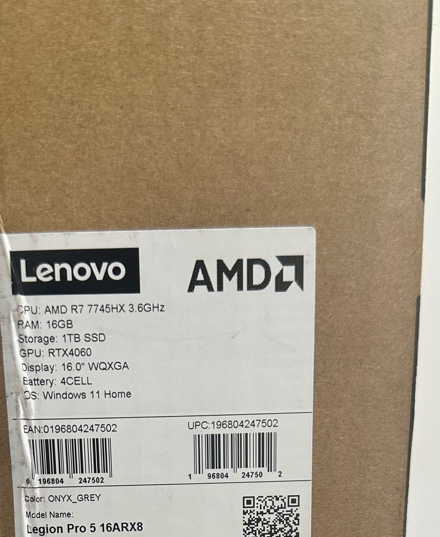 computadoras y laptops - LENOVO LEGION PRO 5, RYZEN 7-7745 HS,16GB RAM, 1TB SSD, RTX 4060, 16-INCH  1