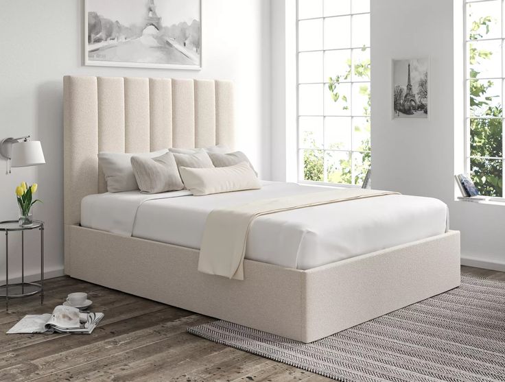 muebles y colchones - Cama tapizada calidad superior+Colchón. Nueva 4