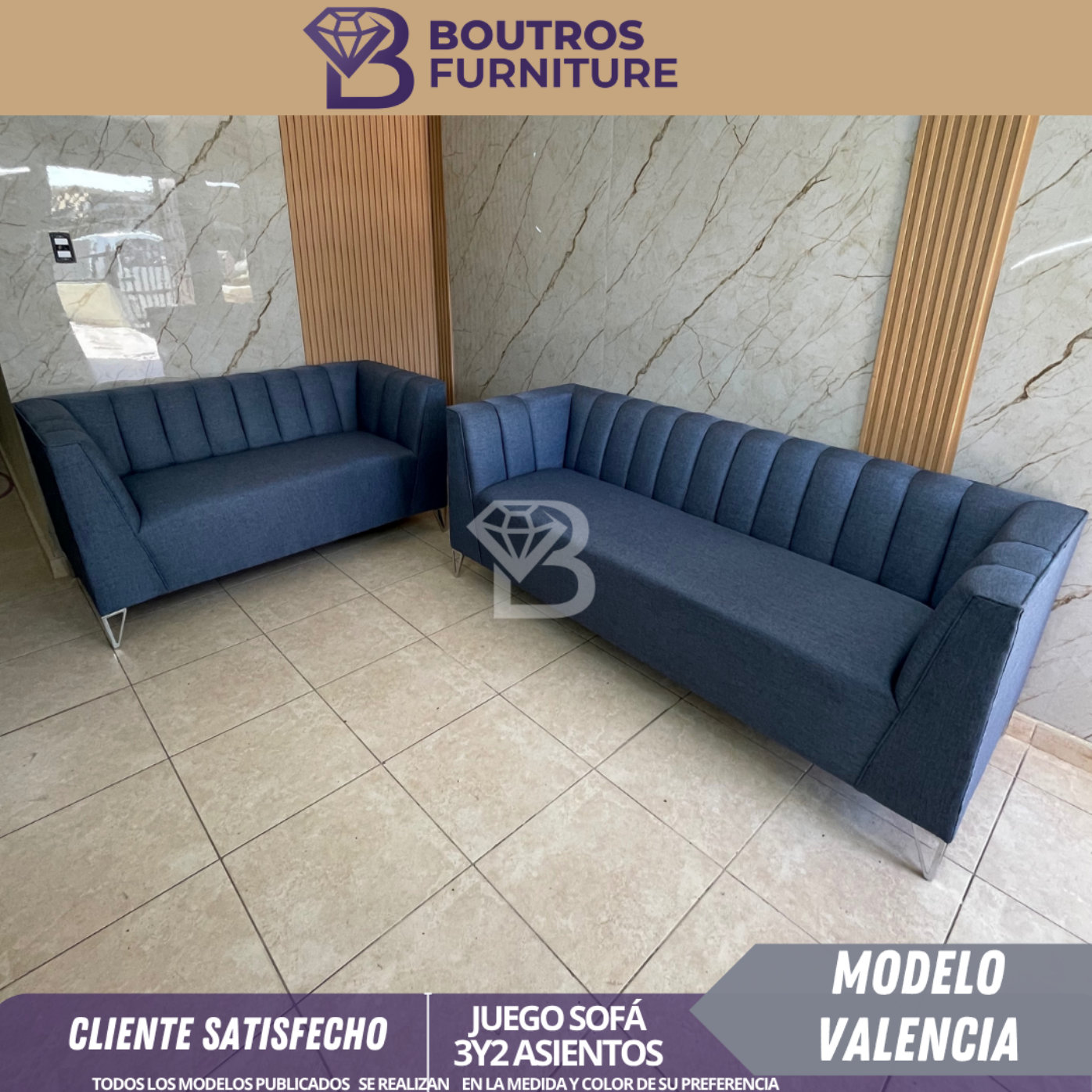 muebles y colchones - sofá valencia de 3y2 asientos  0