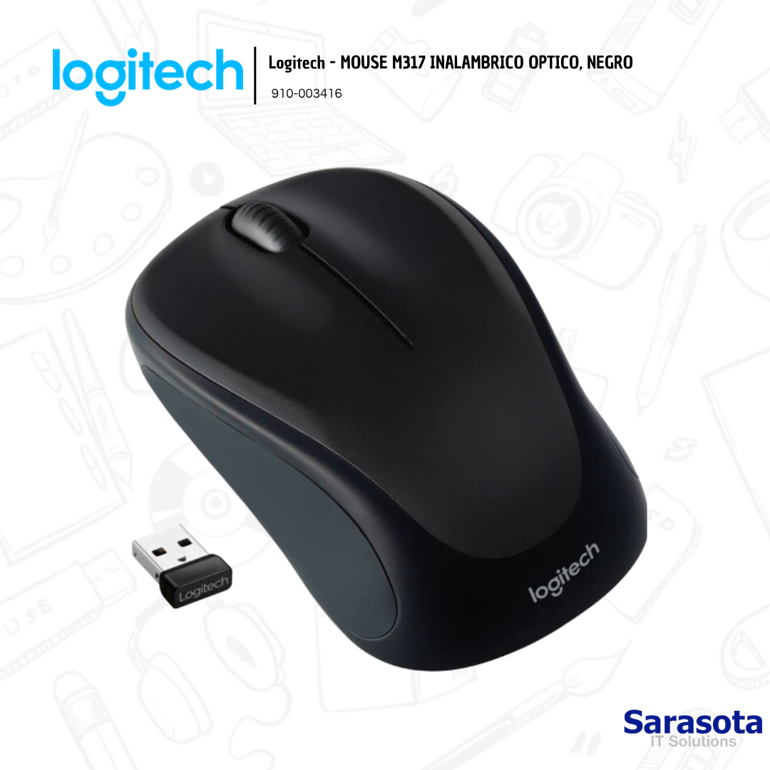 accesorios para electronica - Logitech - MOUSE M317 INALAMBRICO OPTICO, NEGRO 0