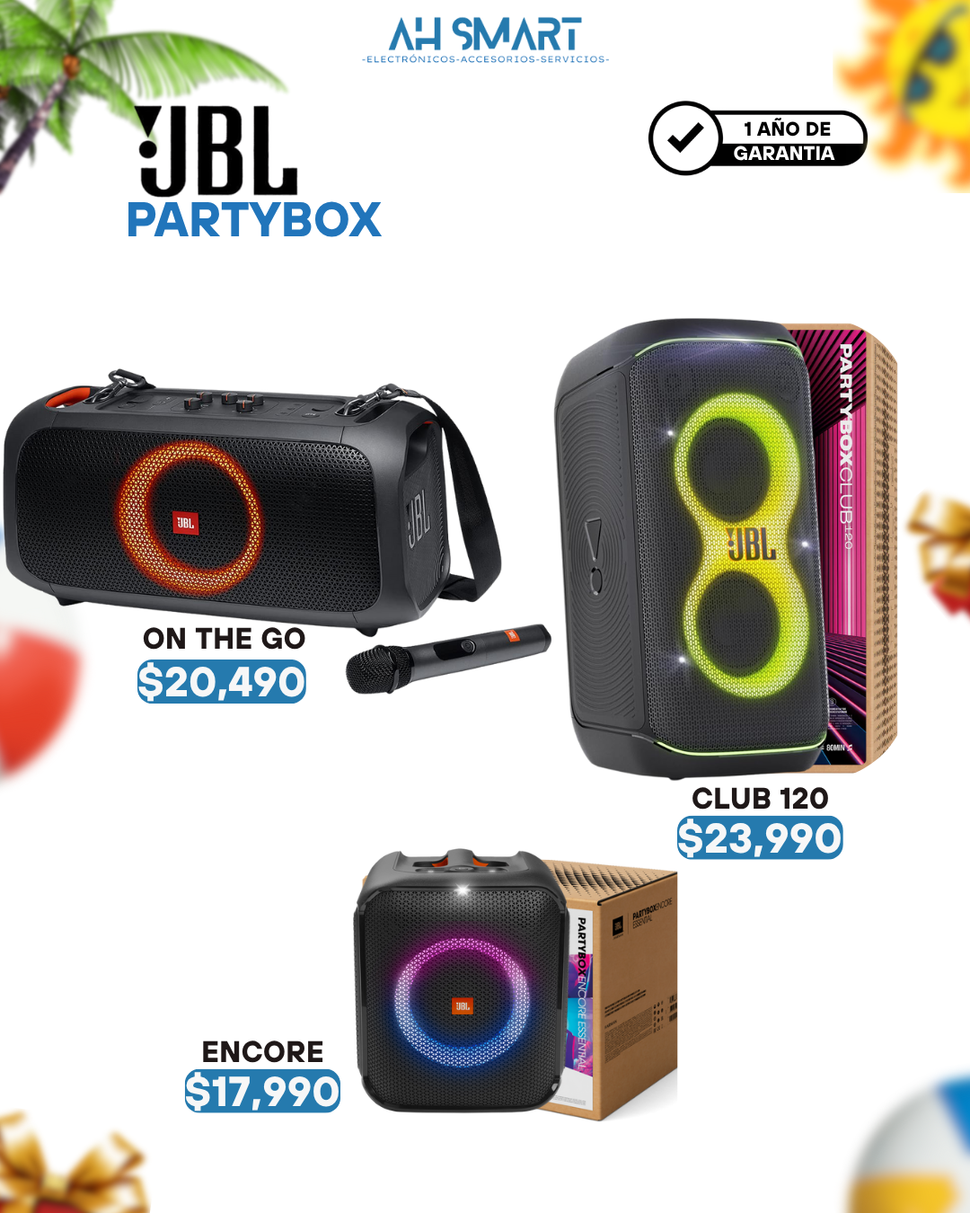 camaras y audio - JBL PartyBox (On The Go, 120, Encore)