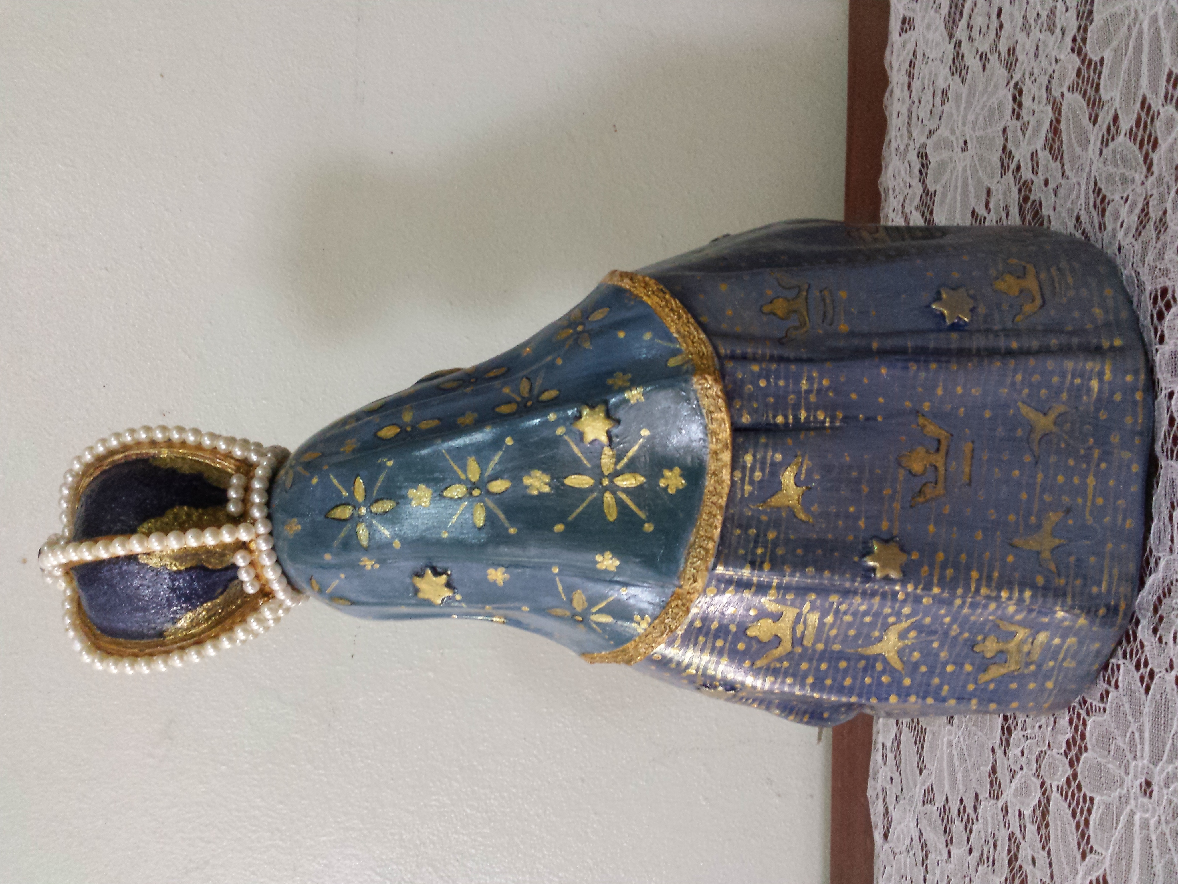 arte y antigüedades - Estatua Pintada a Mano Virgen de la Altagracia 4
