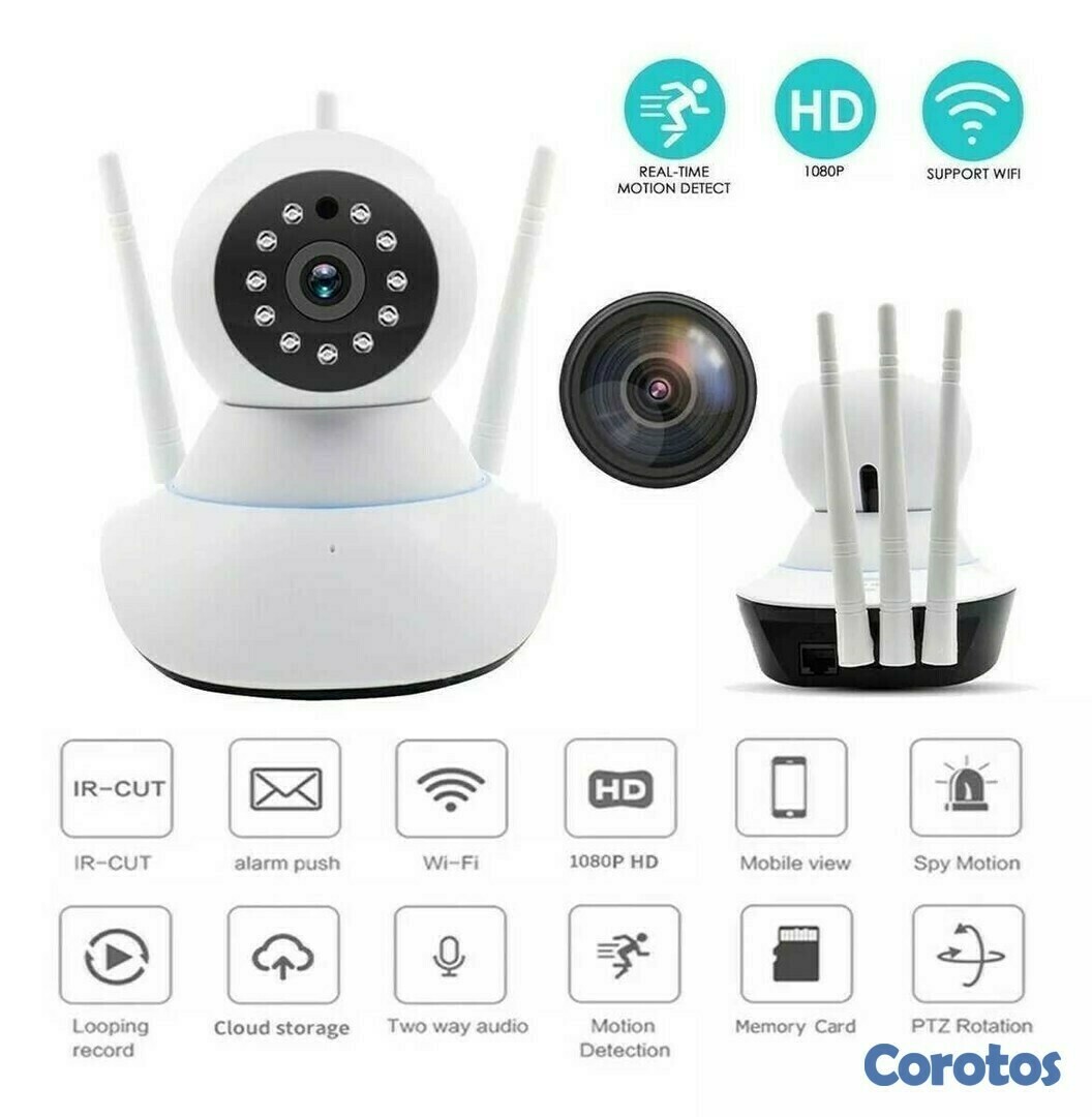camaras y audio - Cámara wifi vigilancia V380 tres antena (para mayor alcance)
no necesitas dvr 1