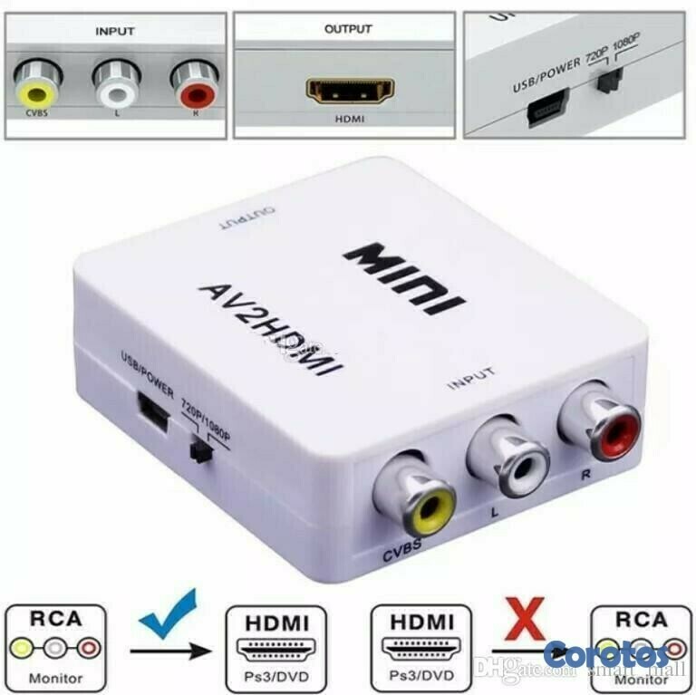 otros electronicos - Adaptador convertidor de AV (RCA) a HDMI 1