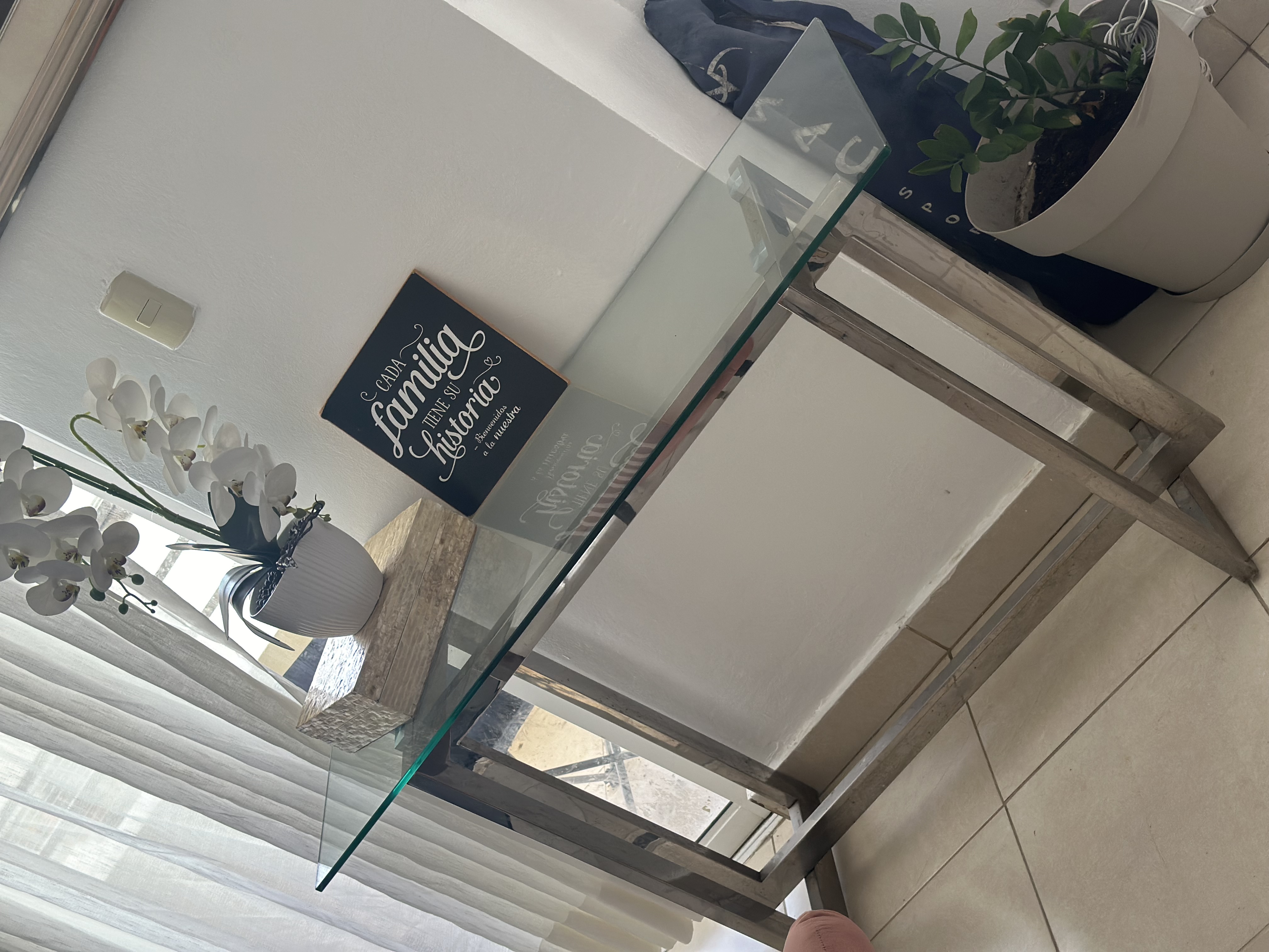 decoración y accesorios - Credenza acero inoxidable tope cristal 