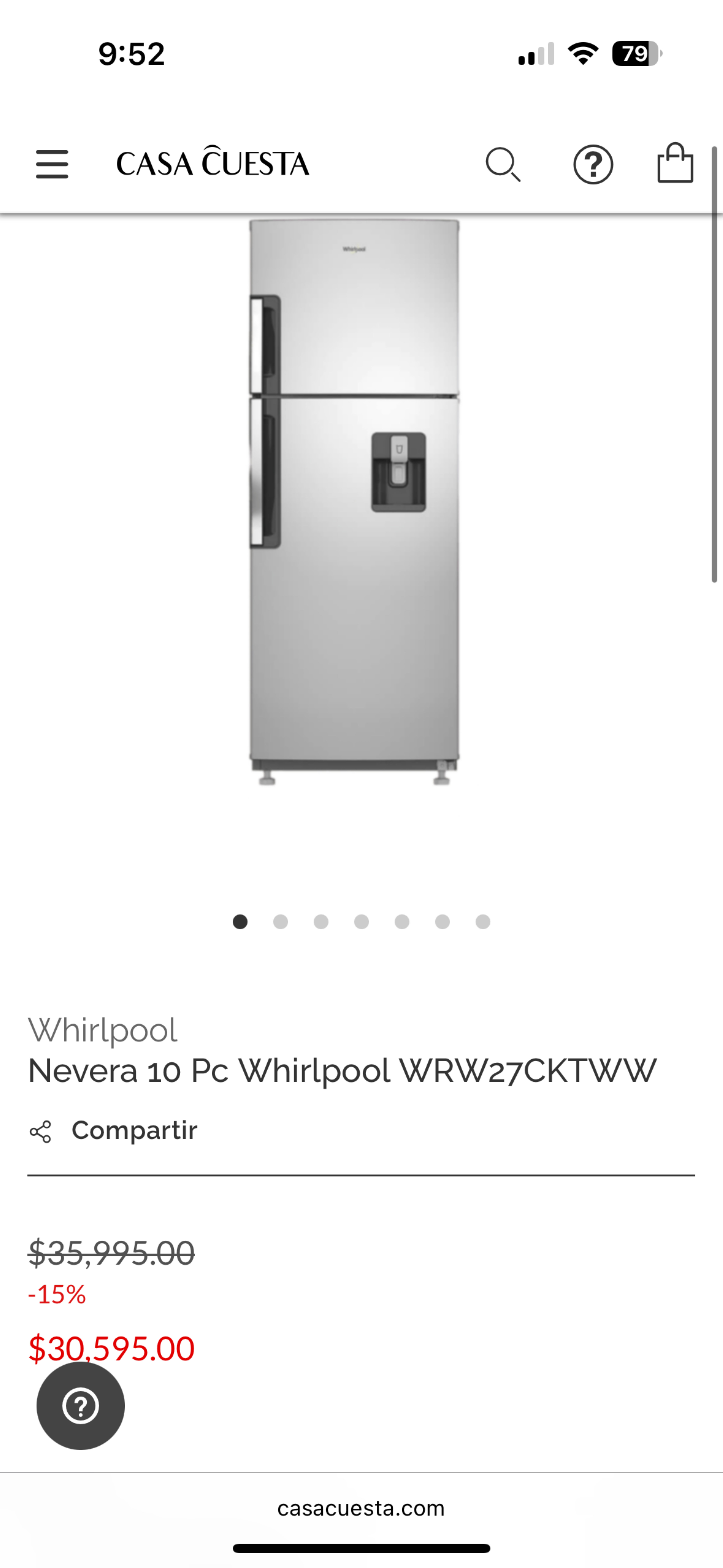 electrodomesticos - Nevera whirlpool 10 PC - 3 años de uso 1