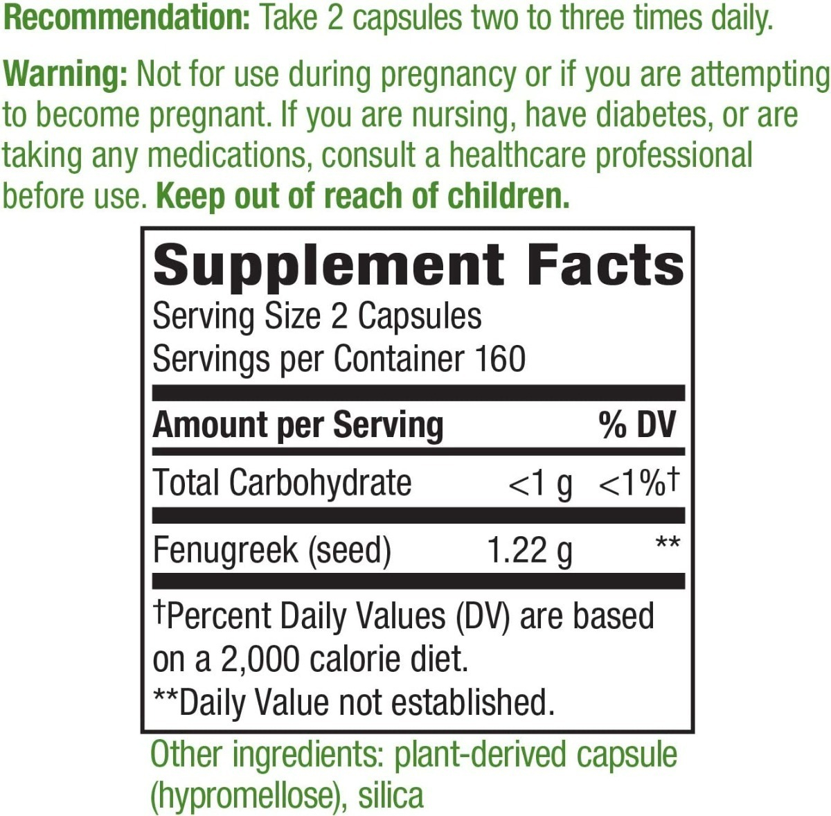Salud y Equipamiento Médico - Fenogreco 1220 Mg Nature S Way 1
