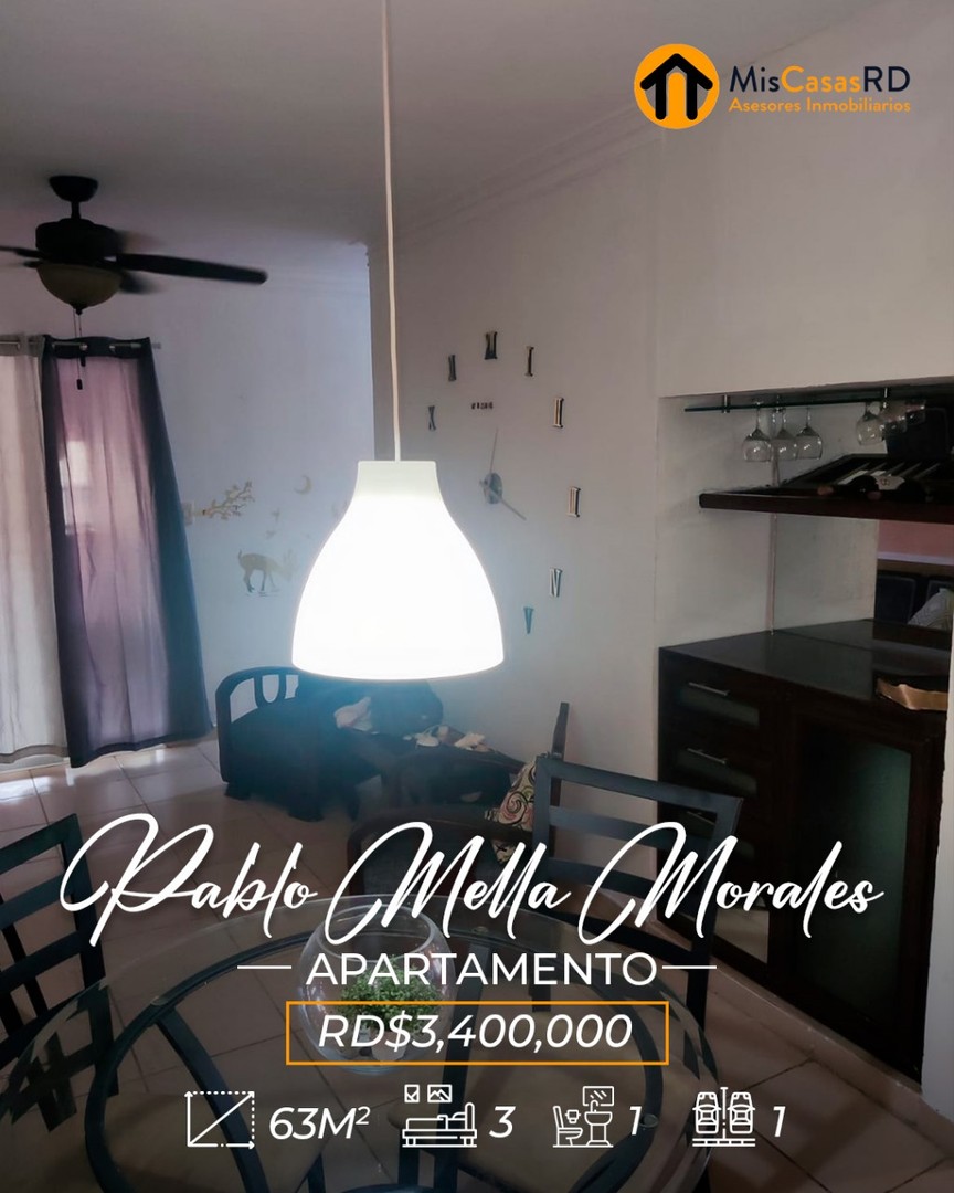 apartamentos - Apto. Pablo Mella Morales cerca de Plaza con todo 8