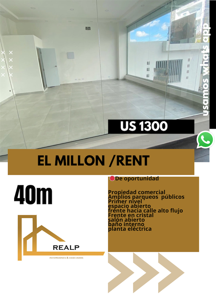 oficinas y locales comerciales - Local primer nivel el millon  0