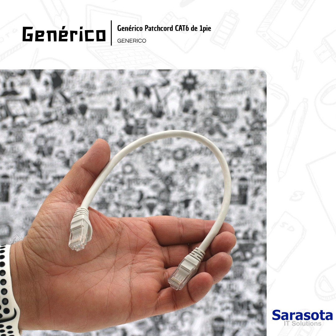 accesorios para electronica - Patch Cord RJ45 CAT6 de 1 pie 0