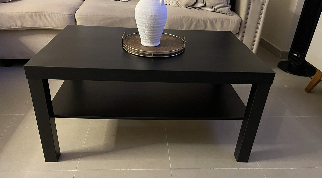 muebles y colchones - Mesa de centro color negro. Cuadrada dos niveles.  4