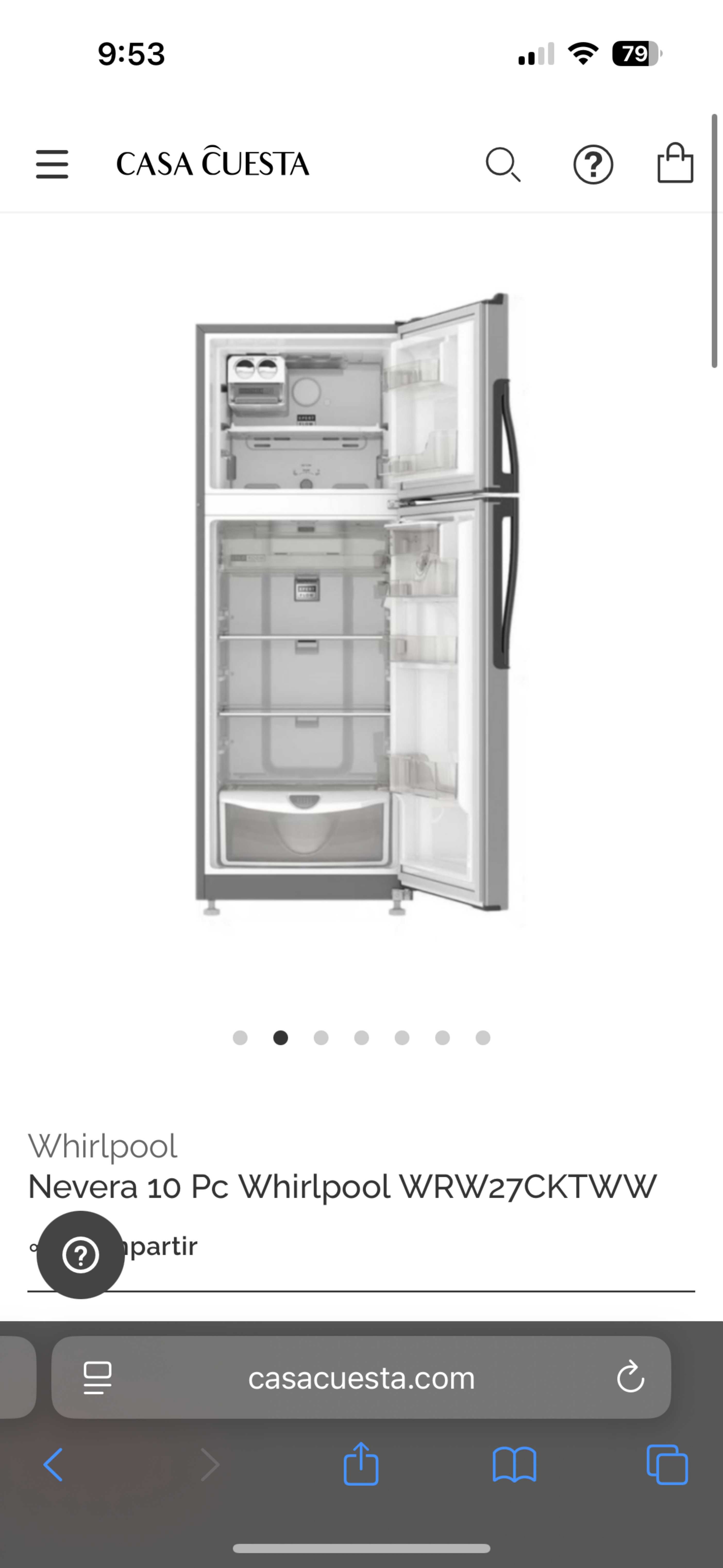 electrodomesticos - Nevera whirlpool 10 PC - 3 años de uso 2