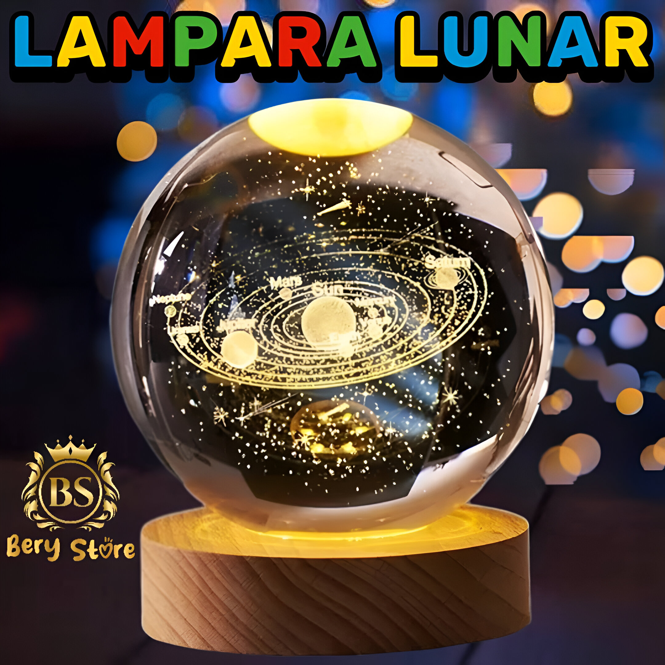 decoración y accesorios - 🎀 LÁMPARA DE LUNA | LÁMPARA LUNAR | LÁMPARA DE CRISTAL DE LA GALAXIA | ESFERA | 2