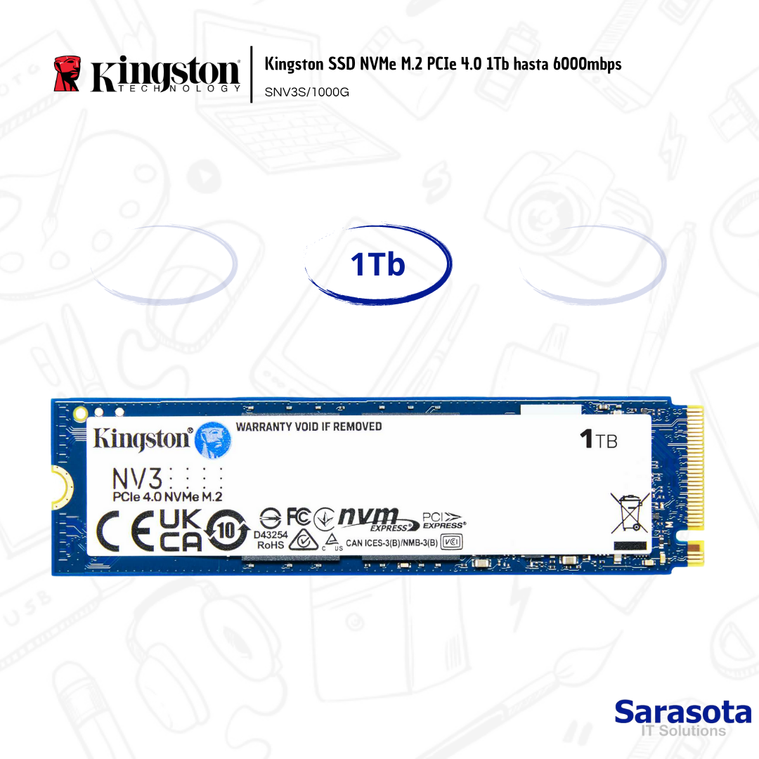 accesorios para electronica - Kingston SSD NVMe M.2 PCIe 4.0 1Tb hasta 6000mbps 0
