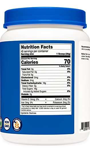 Salud y Equipamiento Médico - Nutricost Dextrose Powder 2 Lbs - Non-gmo, Gluten Free 3