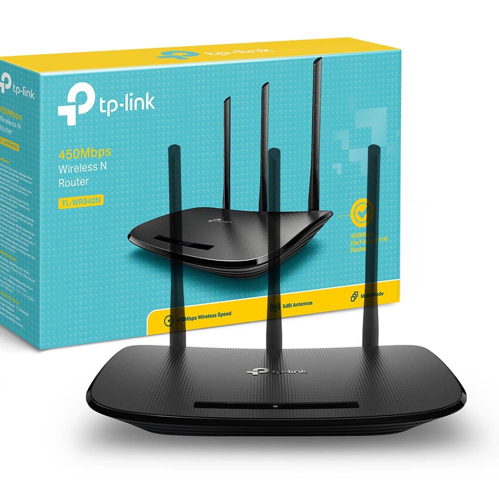 computadoras y laptops - ROUTER WIRELESS TP-LINK TL-WR940N, 2.4GHZ/450MBPS, 1 PUERTO WAN + 4 PUERTOS LAN 1