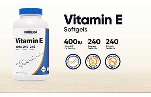 Salud y Equipamiento Médico - Vitamina E 400ui 240cap Nutricost 1