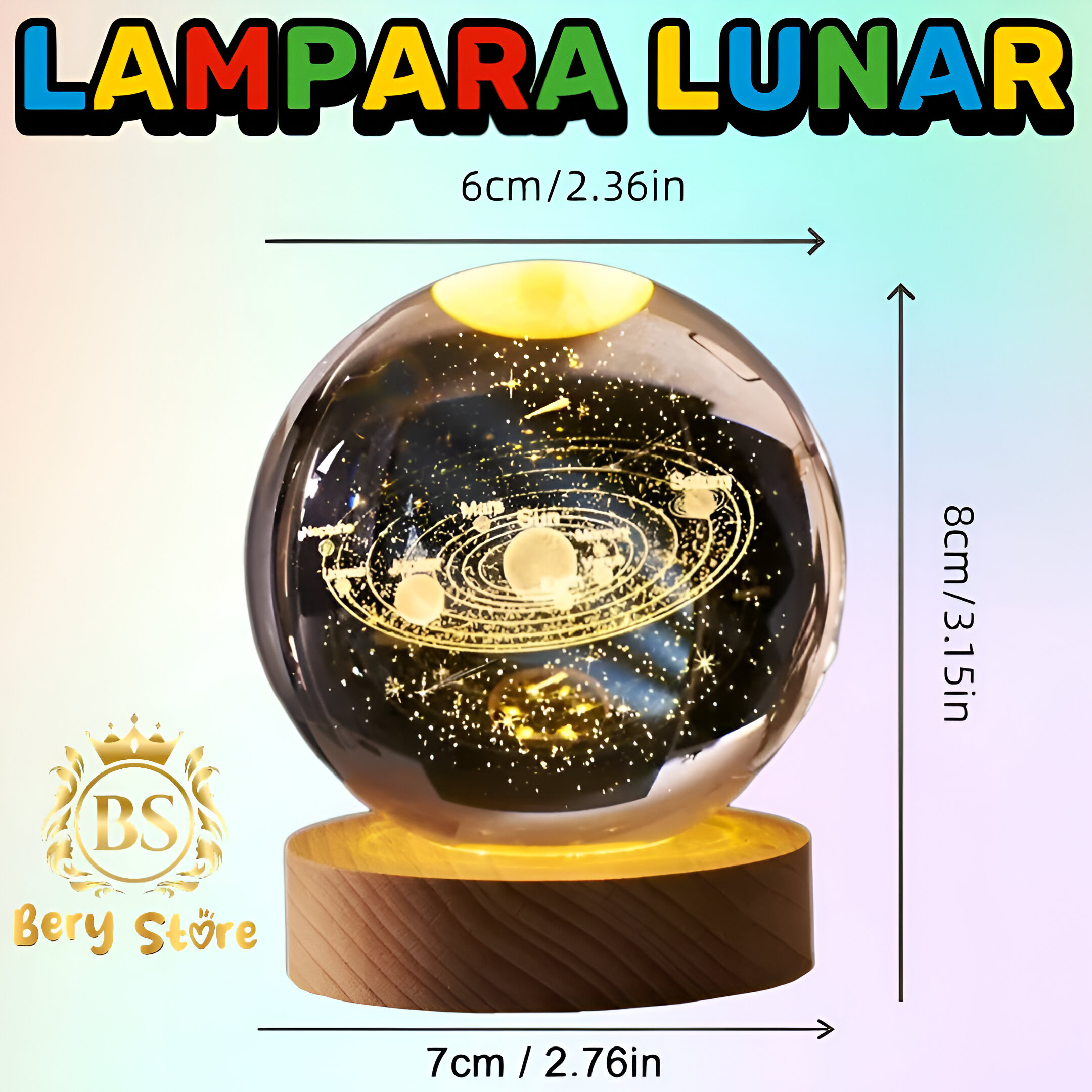 decoración y accesorios - 🎀 LÁMPARA DE LUNA | LÁMPARA LUNAR | LÁMPARA DE CRISTAL DE LA GALAXIA | ESFERA | 3