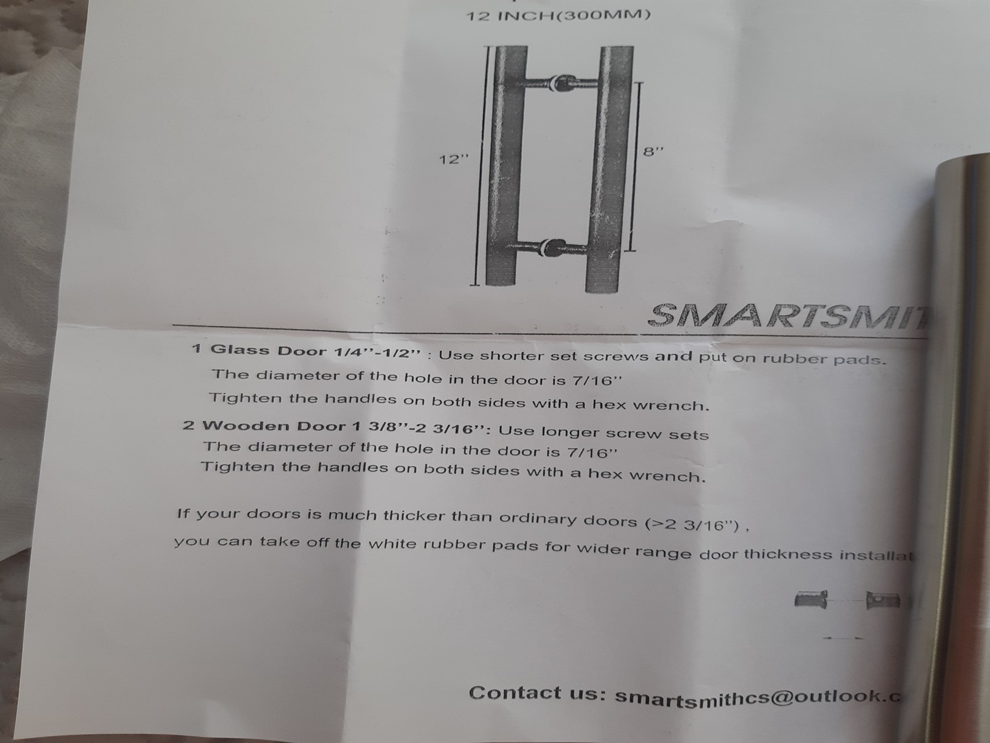 decoración y accesorios - MANILLA PARA PUERTA VIDRIO O MADERA, OFICINA O DESLIZANTE O DE GRANERO 1