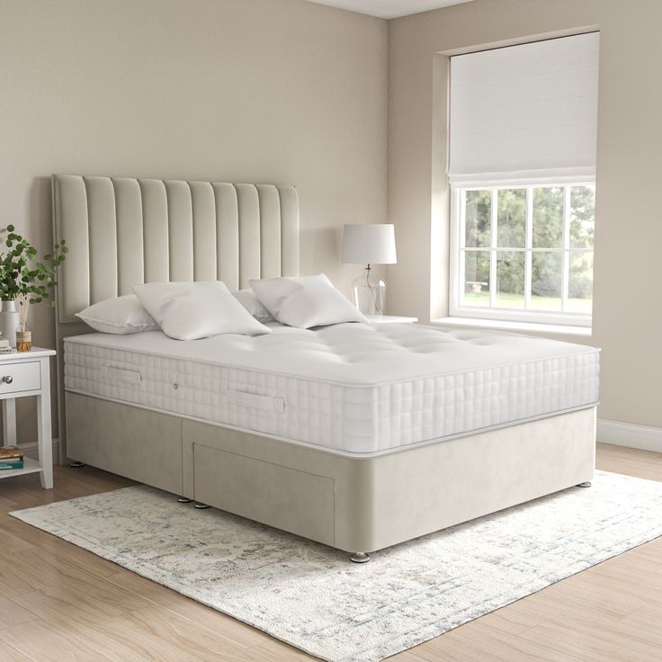 muebles y colchones - Cama tapizada calidad superior+Colchón. Nueva 7