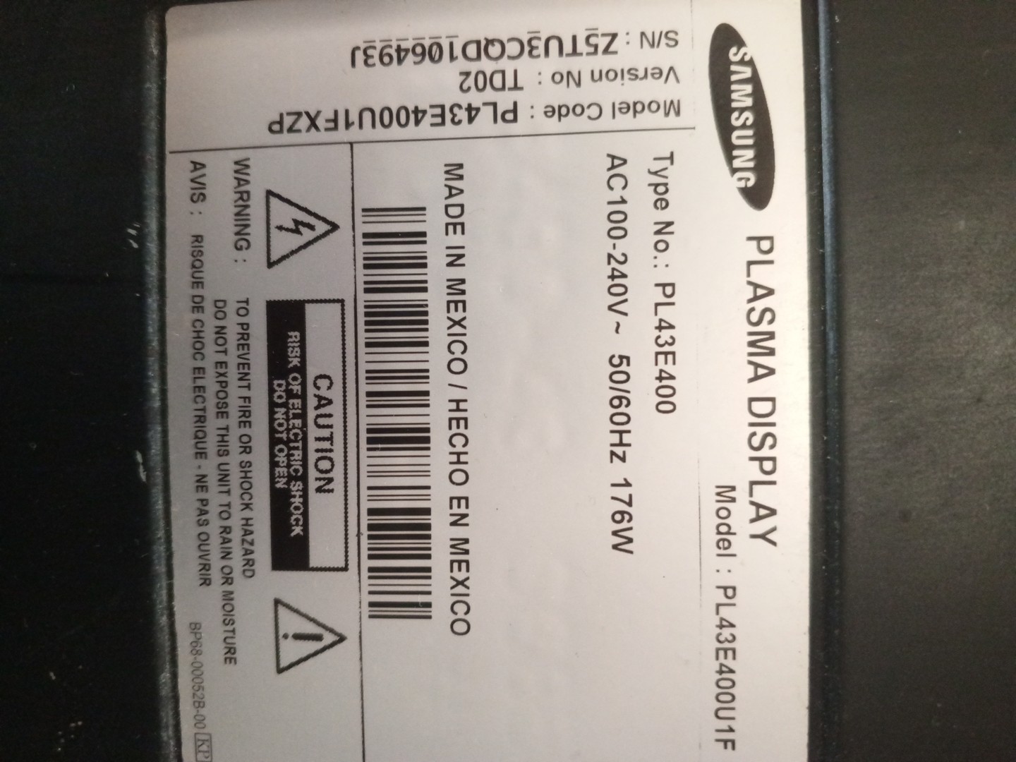 tv - Vendo tv plasma samsung de 43 pulgadas  8