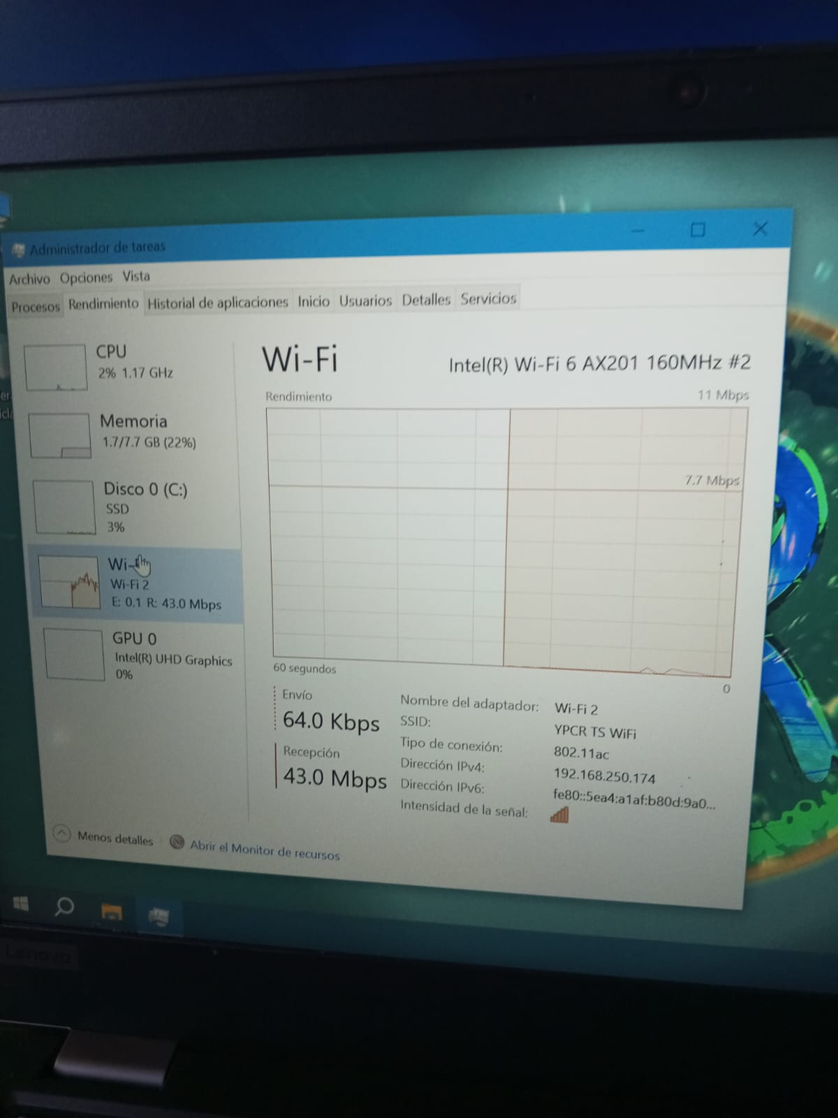 computadoras y laptops - Laptop Lenovo core i5 vPro10ma 8gb ddr4 256ssd  7