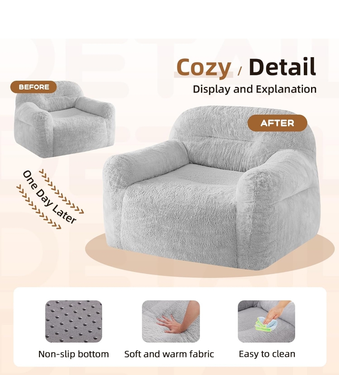 muebles y colchones - Sofá Puff Gigante comprimido 6
