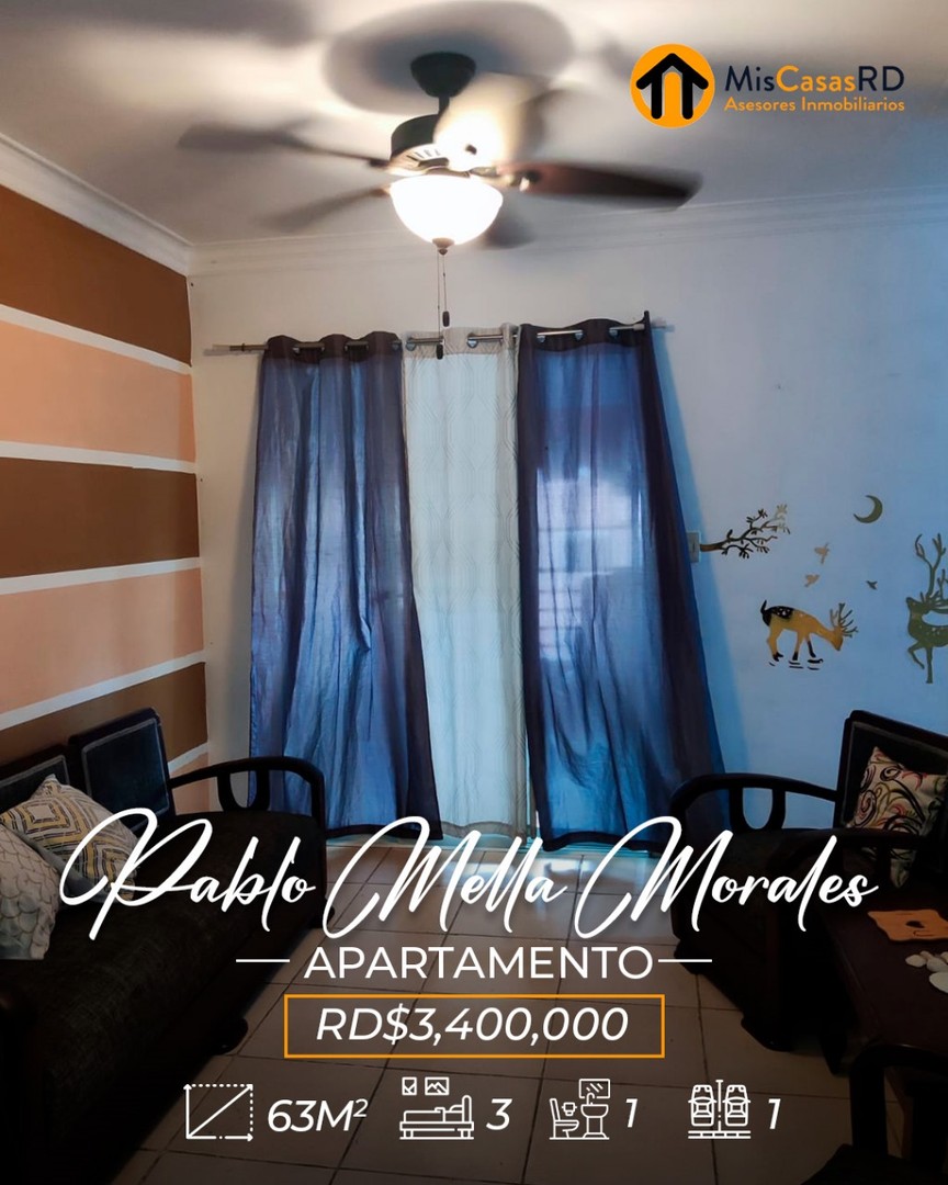 apartamentos - Apto. Pablo Mella Morales cerca de Plaza con todo 7
