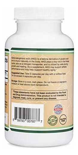 Salud y Equipamiento Médico - Suplemento Akg Acido Alfa Cetoglutarico 1000 Mg 180 Cap 1