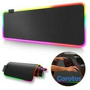 accesorios para electronica - Mousepad Gaming HY-001 RGB de escritorio para Teclado y mouse, Goma Impermeable  2