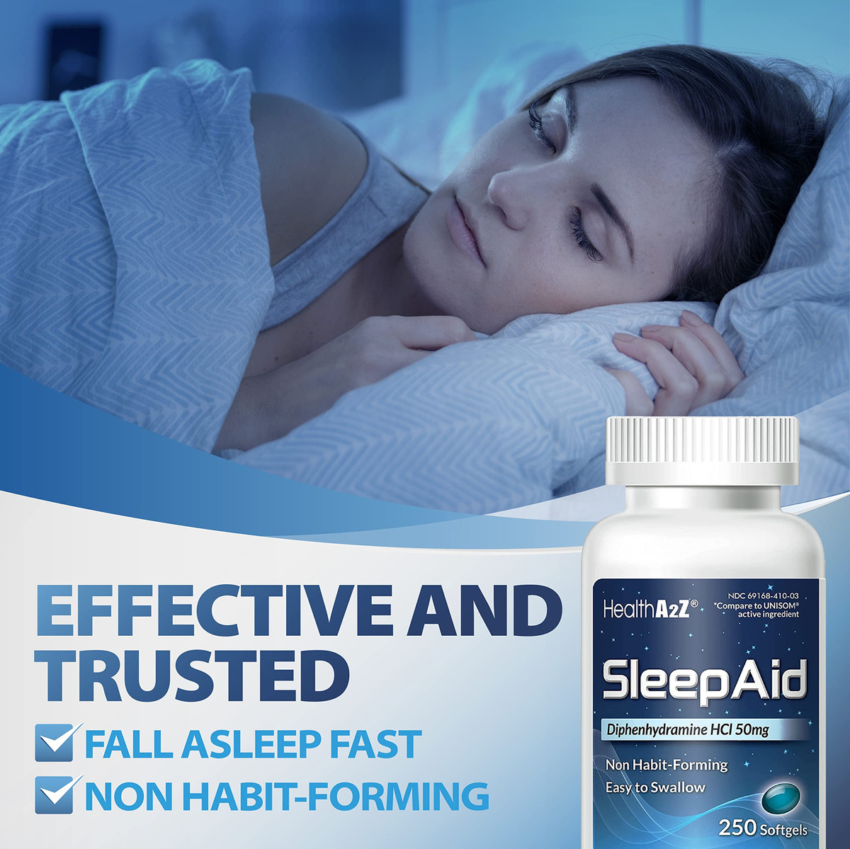 Salud y Equipamiento Médico - Ayuda Para Dormir, Difenhidramina, Hcl 50mg 250cap Healtha2z 4