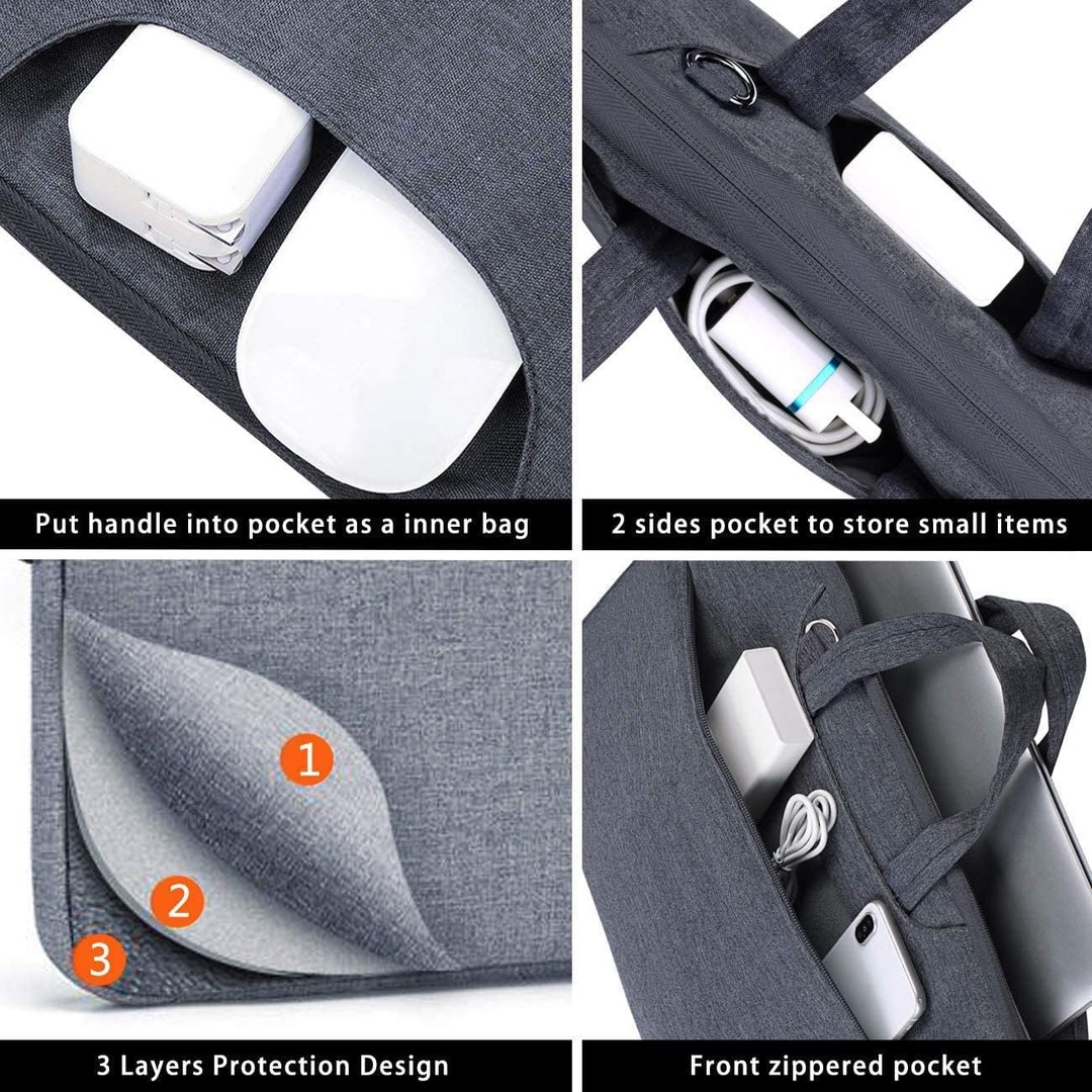 accesorios para electronica - Bolso con correa - Funda con asa - Estuche de transporte para laptop 15.6" 4